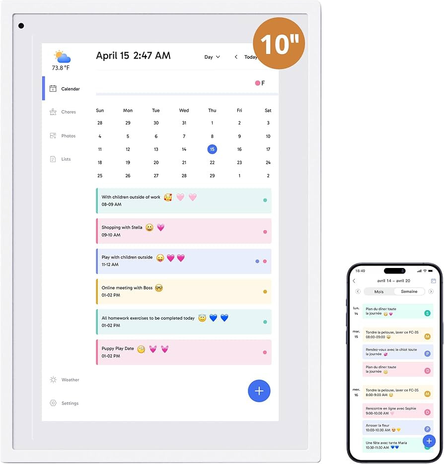 10.1" Digital Calendar Chore Chart – 1080P Full HD Interactive Touchscreen, Smart Family Planne... | Amazon (US)