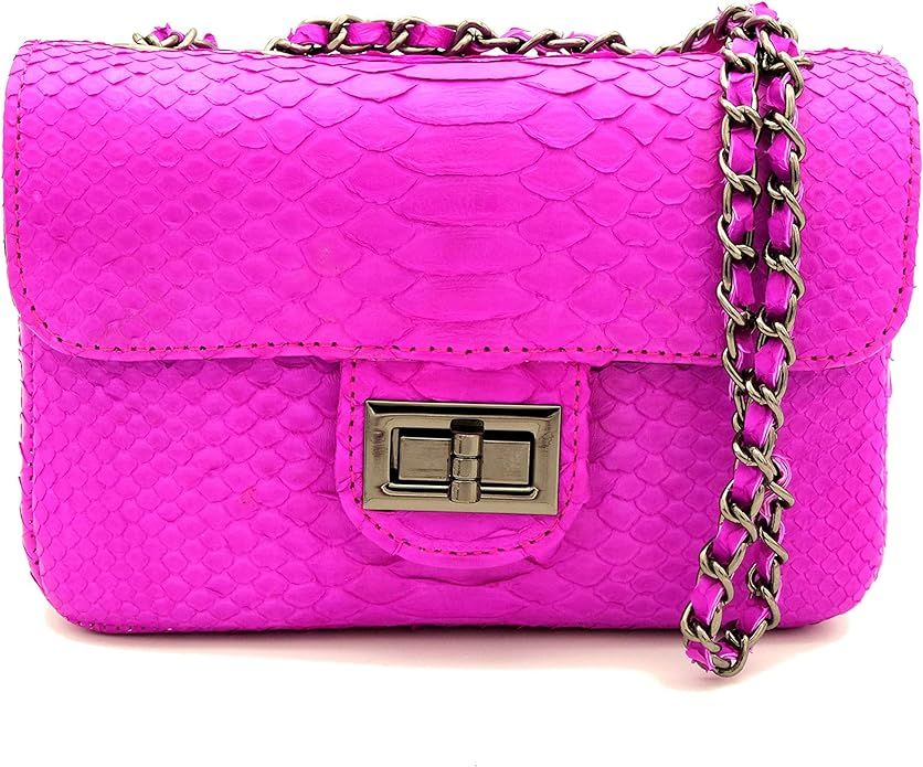 Python leather small cross body bag | snakeskin purse | small leather bag | small sling bag | sma... | Amazon (US)