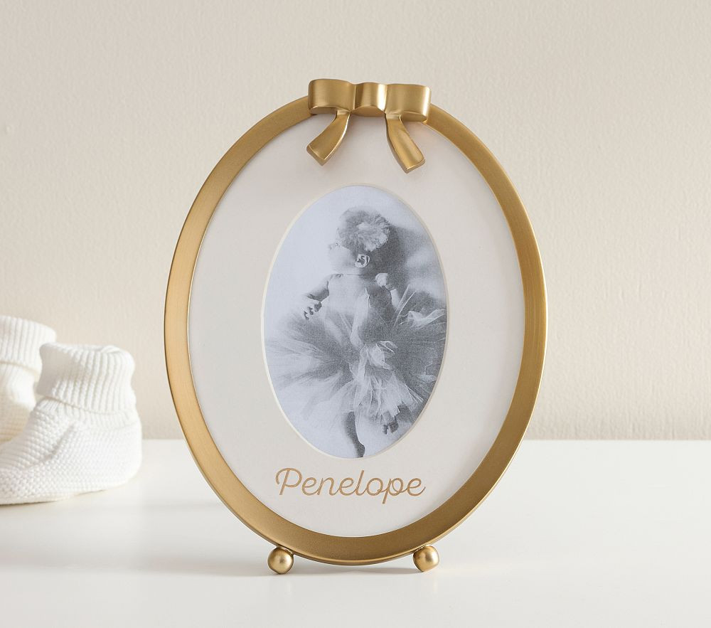 Ava Ribbon Oval Desktop Metal Frame (10"x8") | Pottery Barn Kids