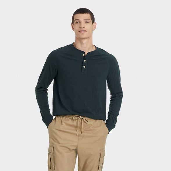 Men's Regular Fit Long Sleeve Henley T-Shirt - Goodfellow & Co™ | Target