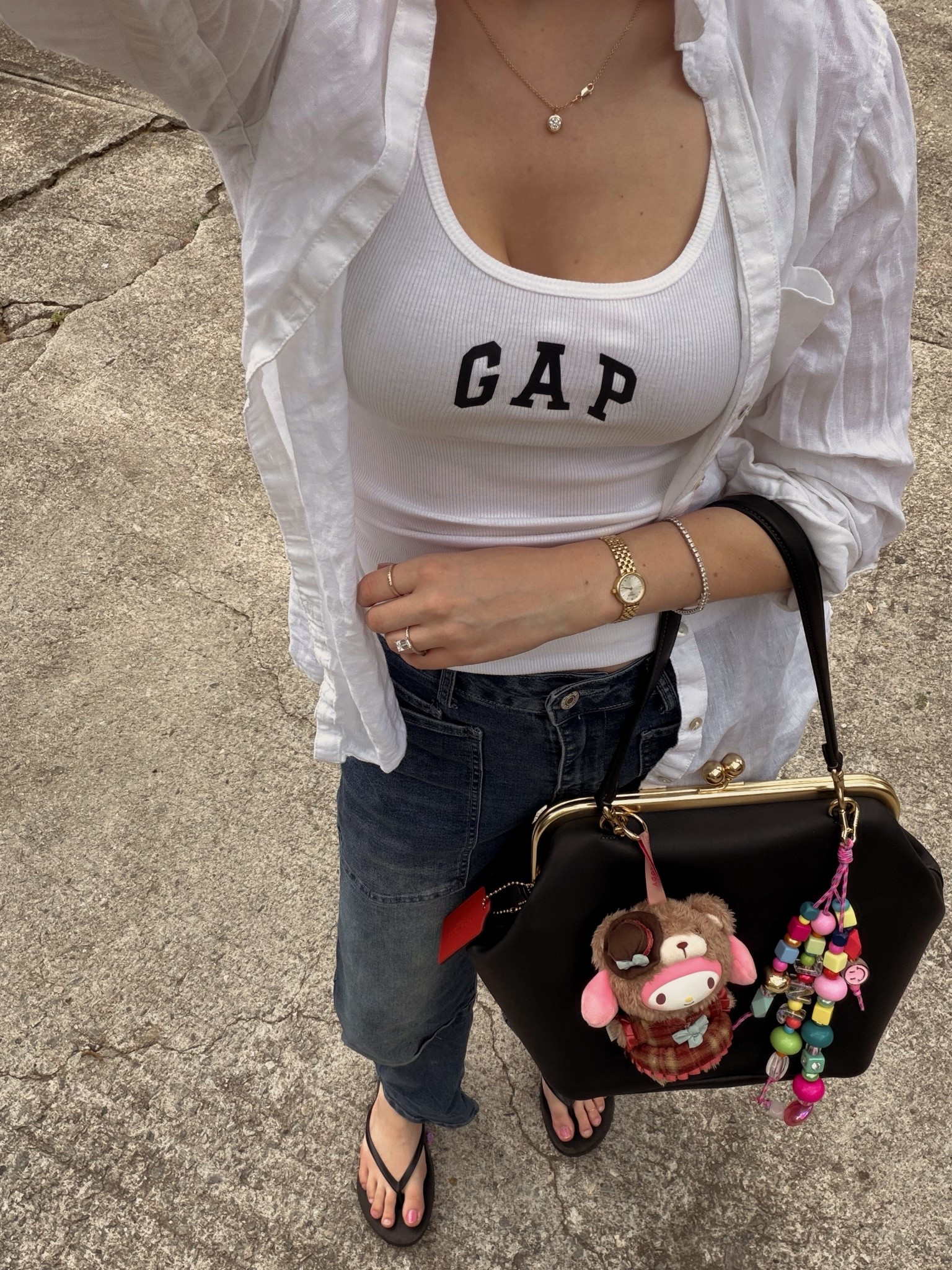 OOTD 
GAP tank from the Gap outlet/ gap factory
Amazon barrel jeans
Coach kisslock 27
Baublebar diy bag charm 
Tissot lovely 19.5mm watch
Coach kiss lock

#LTKgrwm #LTKootd #LTKdayinmylife