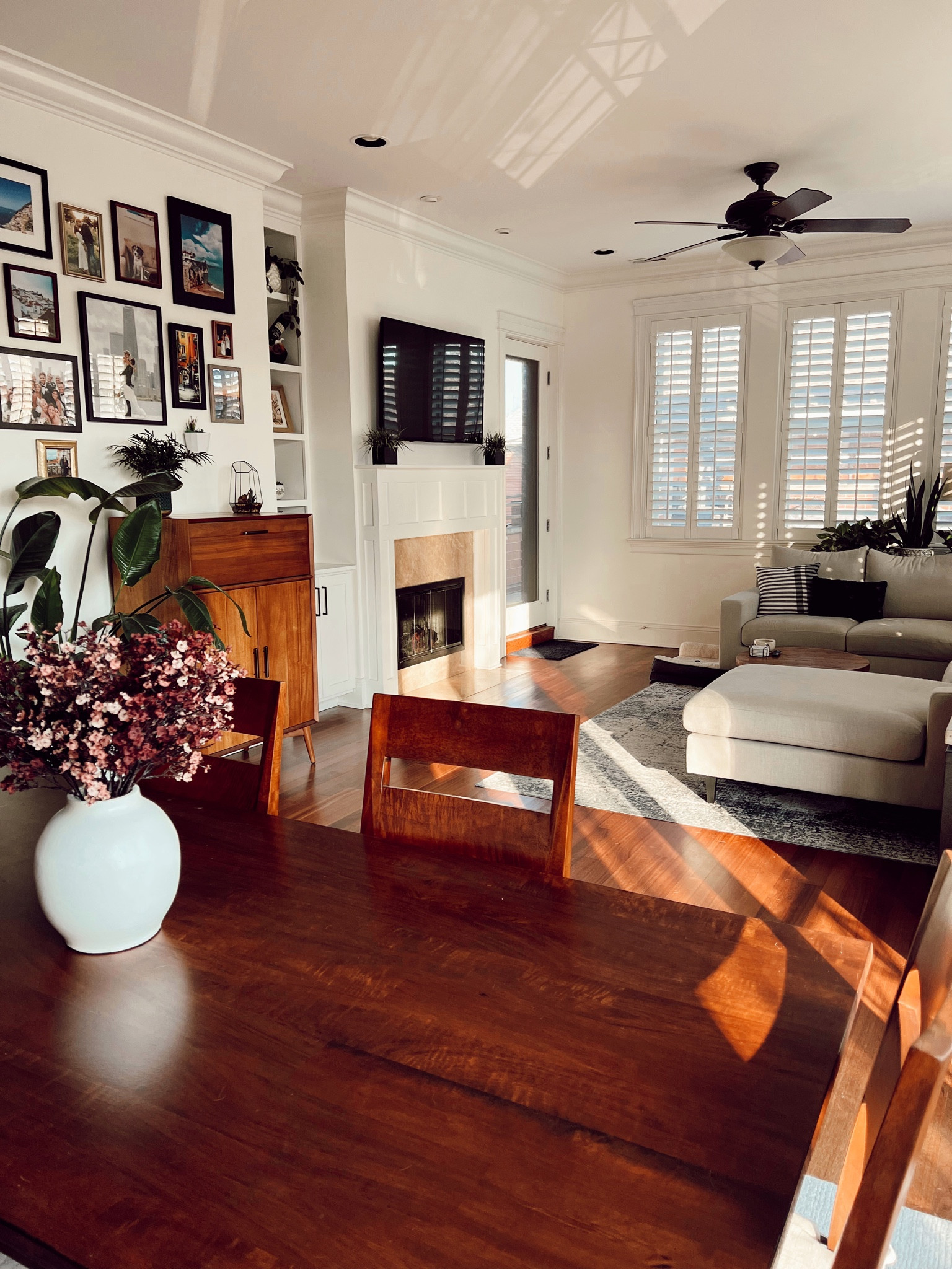 Cozy home, vase, faux flowers, dining room table, liquor cabinet 

#LTKunder50 #LTKunder100 #LTKhome