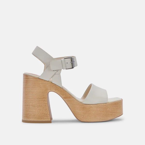 WALLIS HEELS IN IVORY LEATHER | DolceVita.com