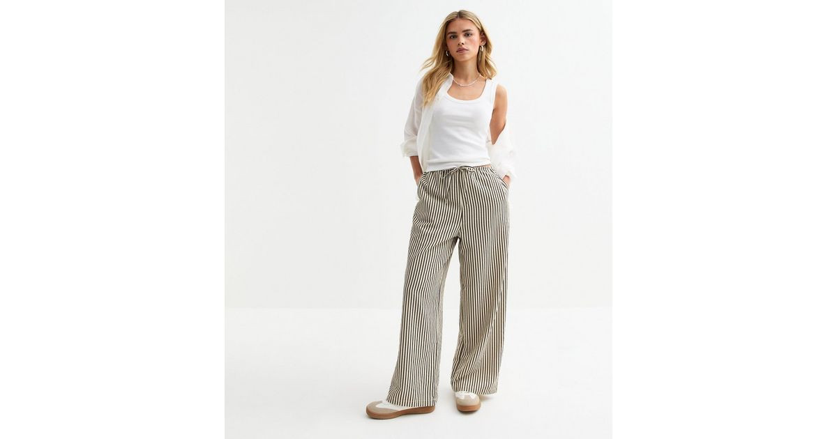 Petite Cream Striped Trousers
						
						Add to Saved Items
						Remove from Saved Items | New Look (UK)