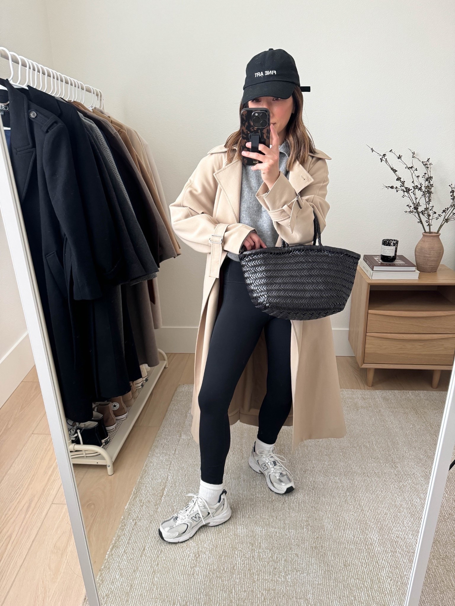 Legging outfits. How to elevate leggings. 

Oak + Fort Trench xxs
Reformation cashmere sweater xs. Runs oversiZed
Amazon leggings xs
Hanes socks
New Balance 530's 4 mens
Dragon Diffusion triple jump small
Fine Art hat (old)

Petite style, leggings, mom outfits

#LTKPetite #LTKmomlife #LTKootd