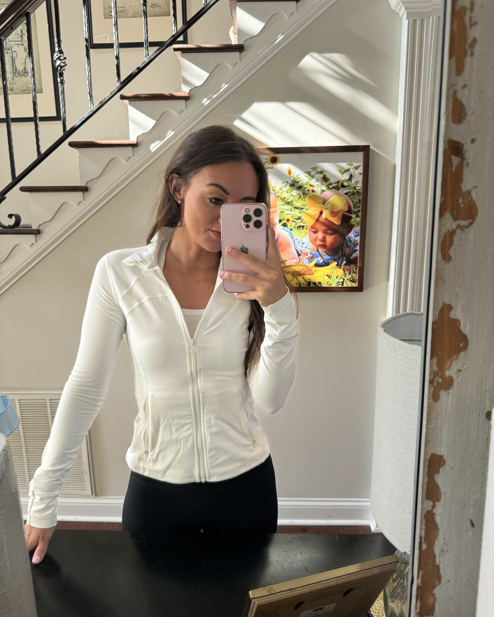 Lookalike jacket - only $25! SIZE UP • I am wearing a medium, could’ve done large 🤍 #AmazonFitness 

#LTKSeasonal #LTKFindsUnder50 #LTKActive