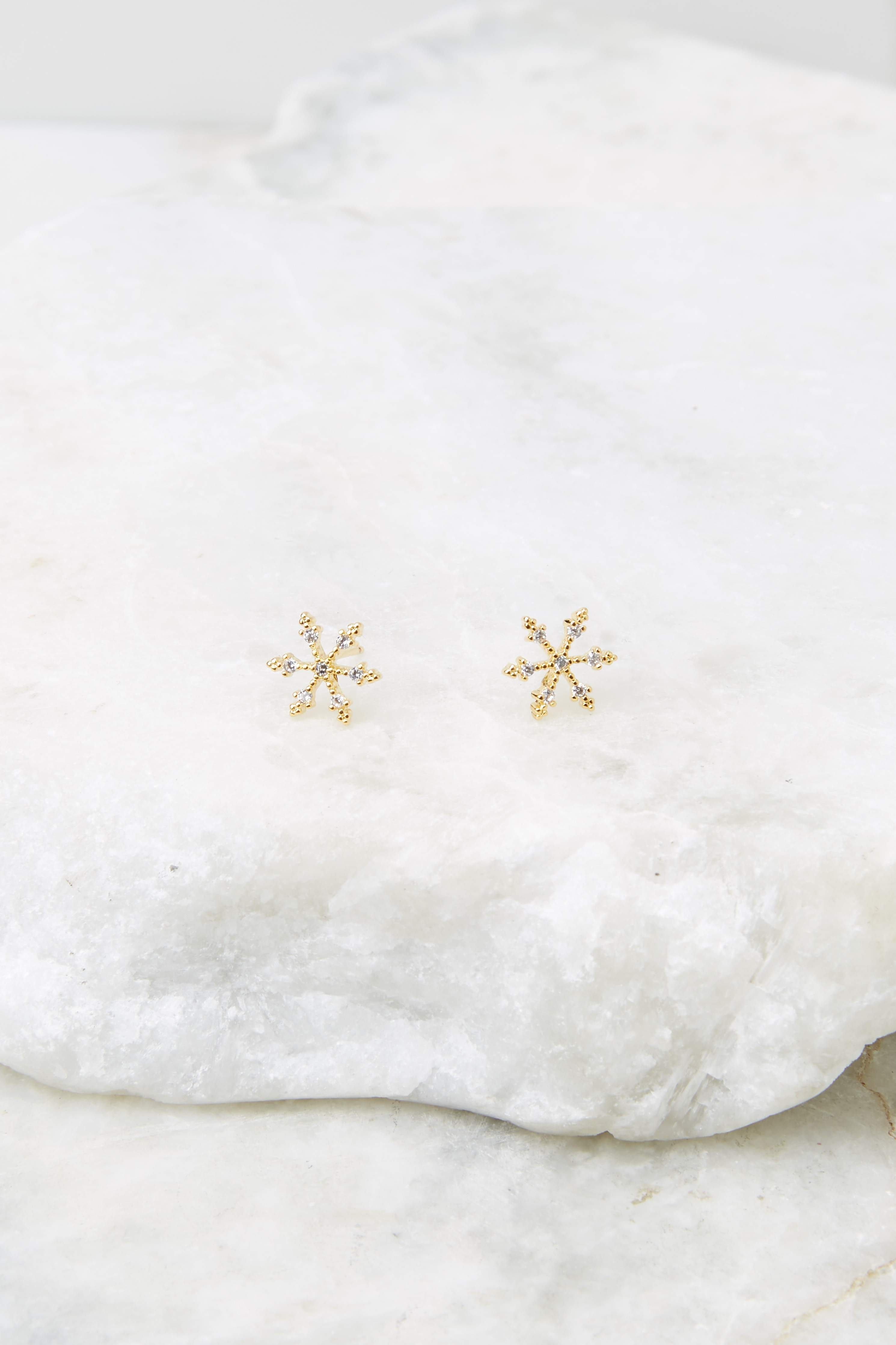 Frosty Morning Gold Earrings | Red Dress 