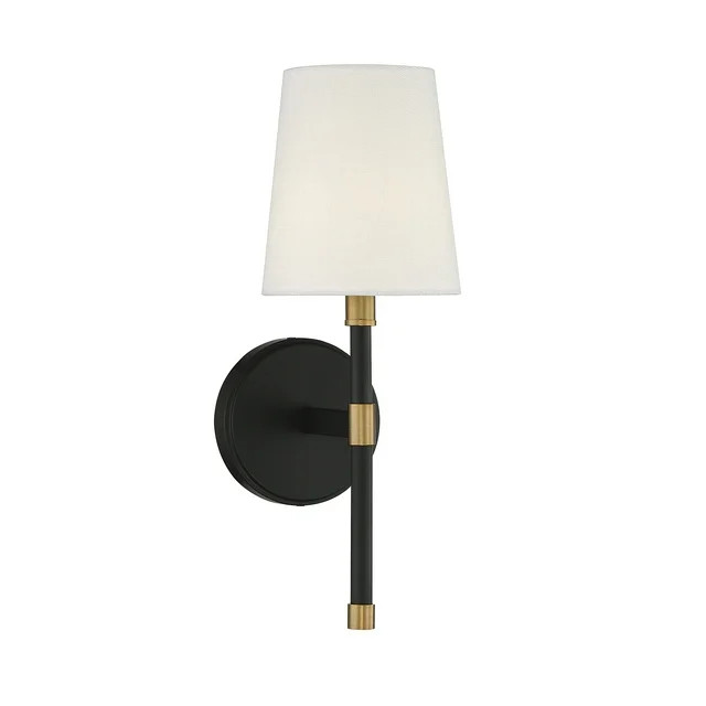 Brody 1-Light Wall Sconce in Matte Black with Warm Brass Accents | Walmart (US)