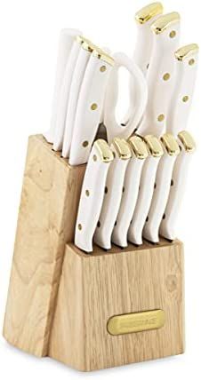 Farberware 15-Piece Triple Riveted Knife Block Set, High Carbon-Stainless Steel Kitchen Knives, R... | Amazon (US)