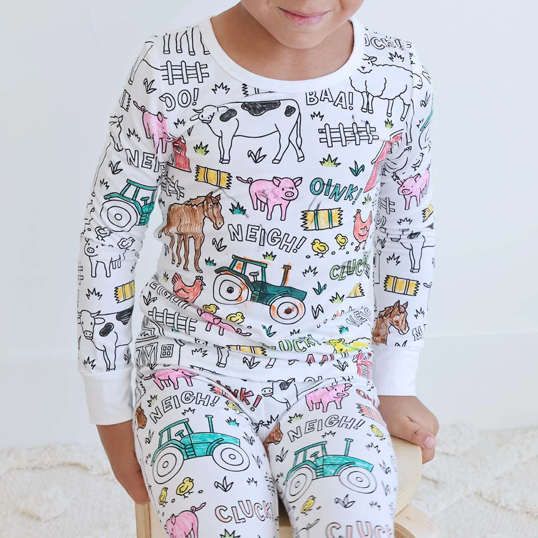 All Colorable Pajama Prints | Two Piece Set | Caden Lane