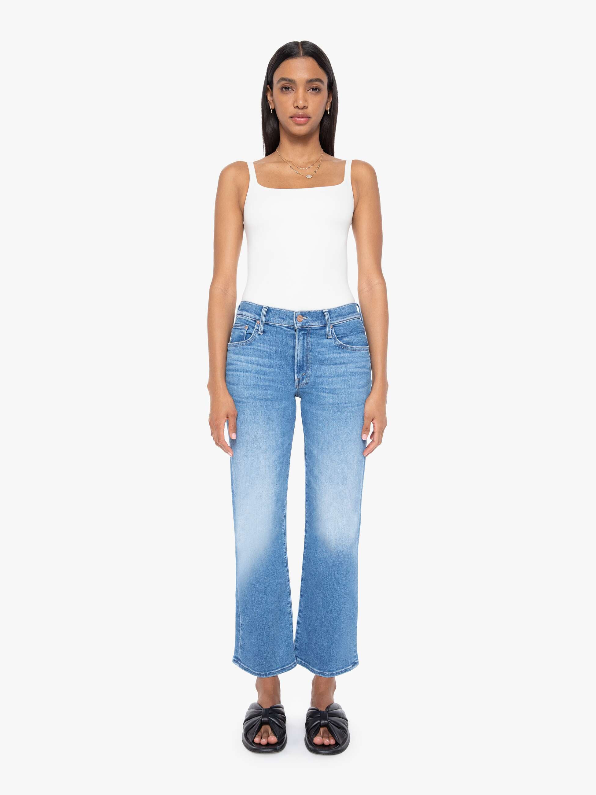 The Mid Rise Rambler Zip Ankle - Out Of The Blue | Mother Denim