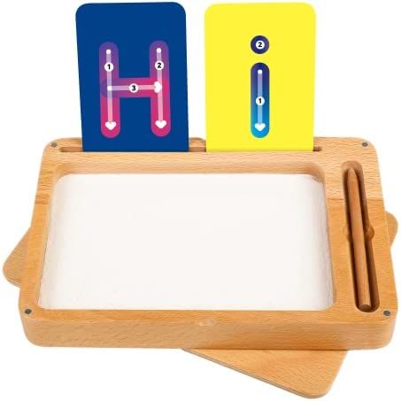 BLUE GINKGO Sand Tracing Tray - Wooden Montessori Sand Tray with Lid for Writing Letters and Numb... | Amazon (US)