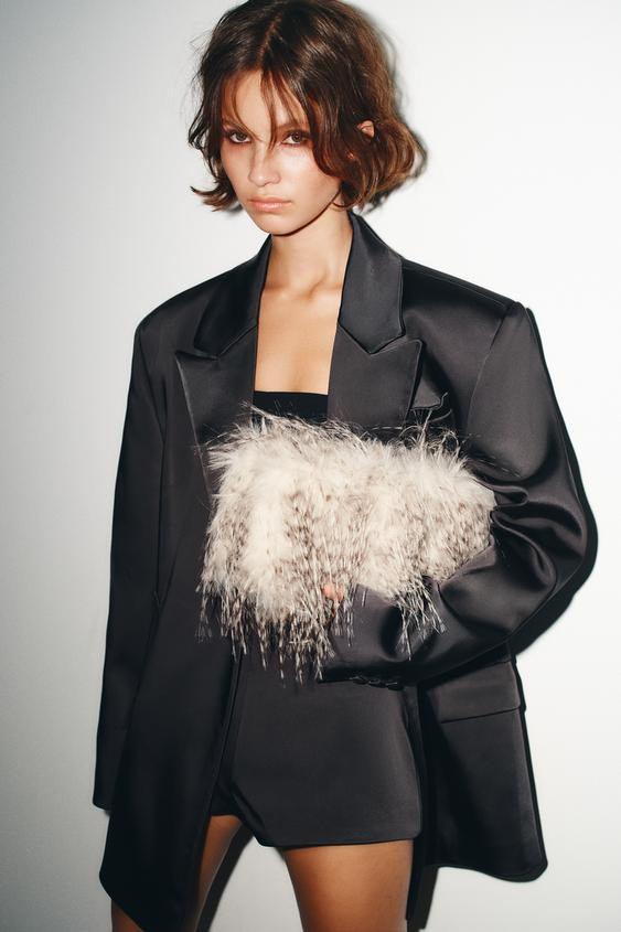 FAUX FUR CLUTCH BAG | Zara UK