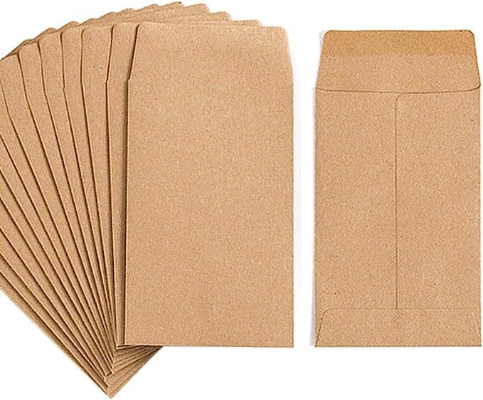 100 Pack Kraft Small Coin Envelopes Self-Adhesive Kraft Seed Envelopes Mini Parts Small Items Sta... | Amazon (US)