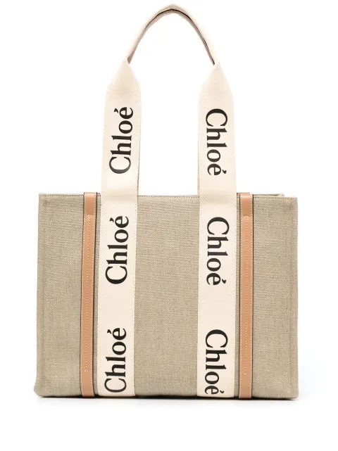 Chloé Woody Canvas Tote Bag - Farfetch | Farfetch Global