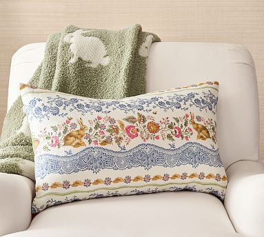 Botanical Bunny Reversible Lumbar Pillow | Pottery Barn (US)