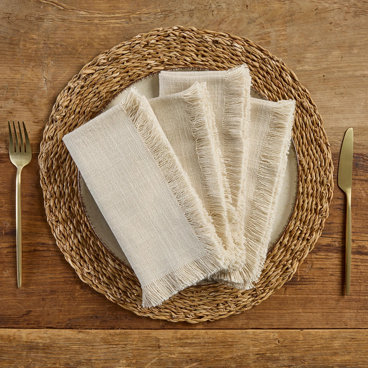 Ashra Fringed Napkin Set of 4 | Pillow Talk AU