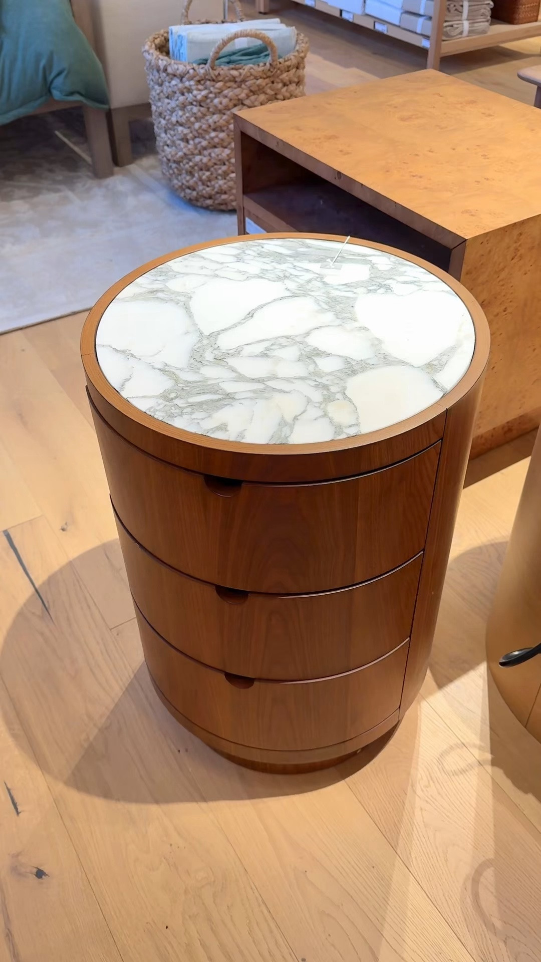 The Gracia Nightstand from Crate & Barrel features a beautiful curved shape paired with a luxe marble top that instantly elevates a bedroom! 🤎 Its smaller 18” size makes it perfect for tighter spaces while still feeling high-end and impactful. 😍 Such a gorgeous mix of modern organic style and designer-inspired detail. Linked this bedside table and other beautiful round nightstand options! 💫 #CrateAndBarrel #Nightstand #BedsideTable

#LTKHome #LTKSaleAlert