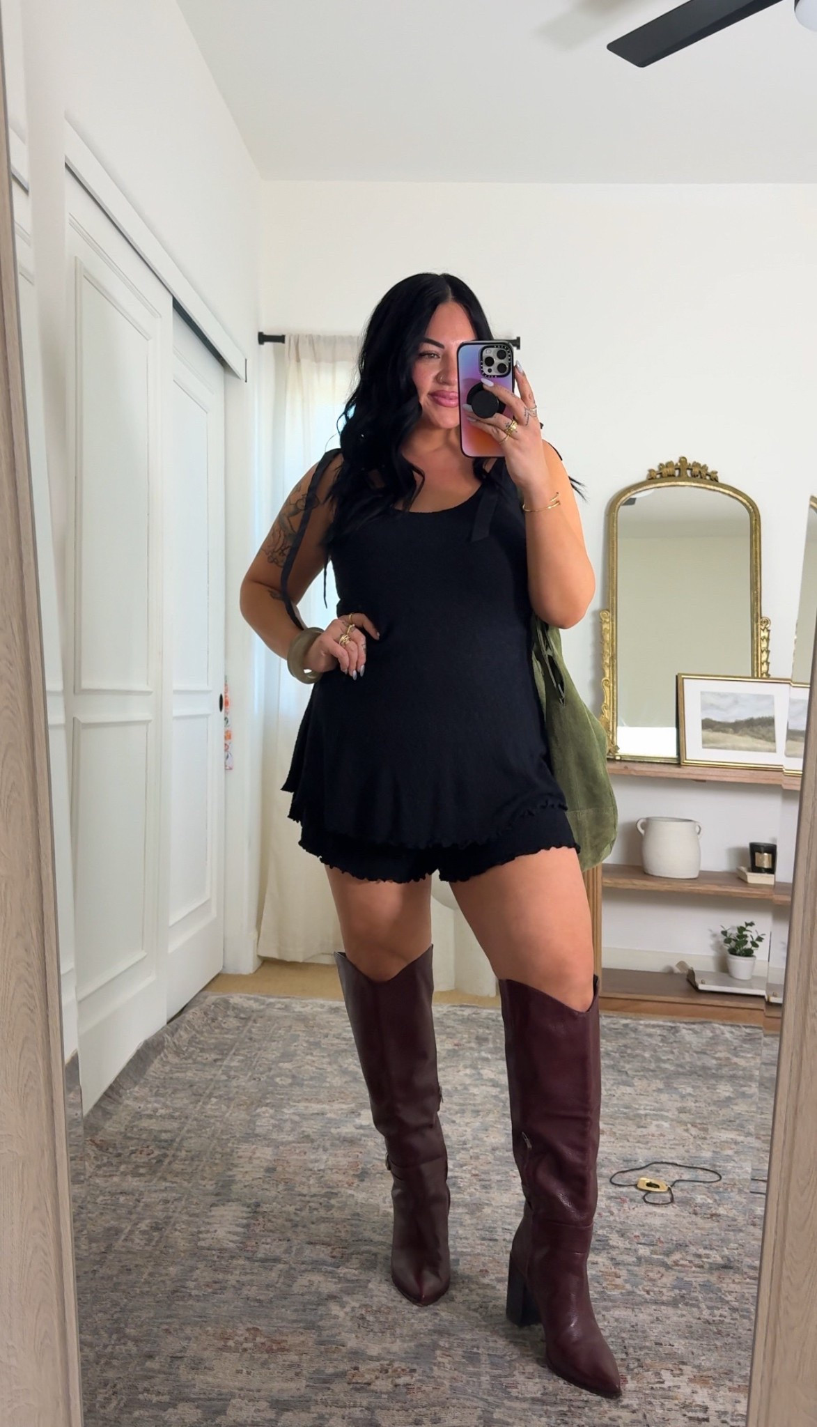 This dress is so cute!!

I'm wearing a size Large for the dress! 

Fp, free people, free people dresses, black dress, mini black dress, lbd, boots and dress outfit, Tori block

#LTKootd #LTKMidsize #LTKgrwm