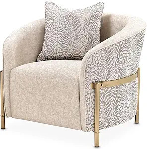 Pemberly Row Contemporary Transitional Accent Chair - Opal/Gold | Amazon (US)