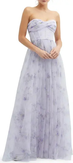 Floral Print Strapless Tulle | Nordstrom