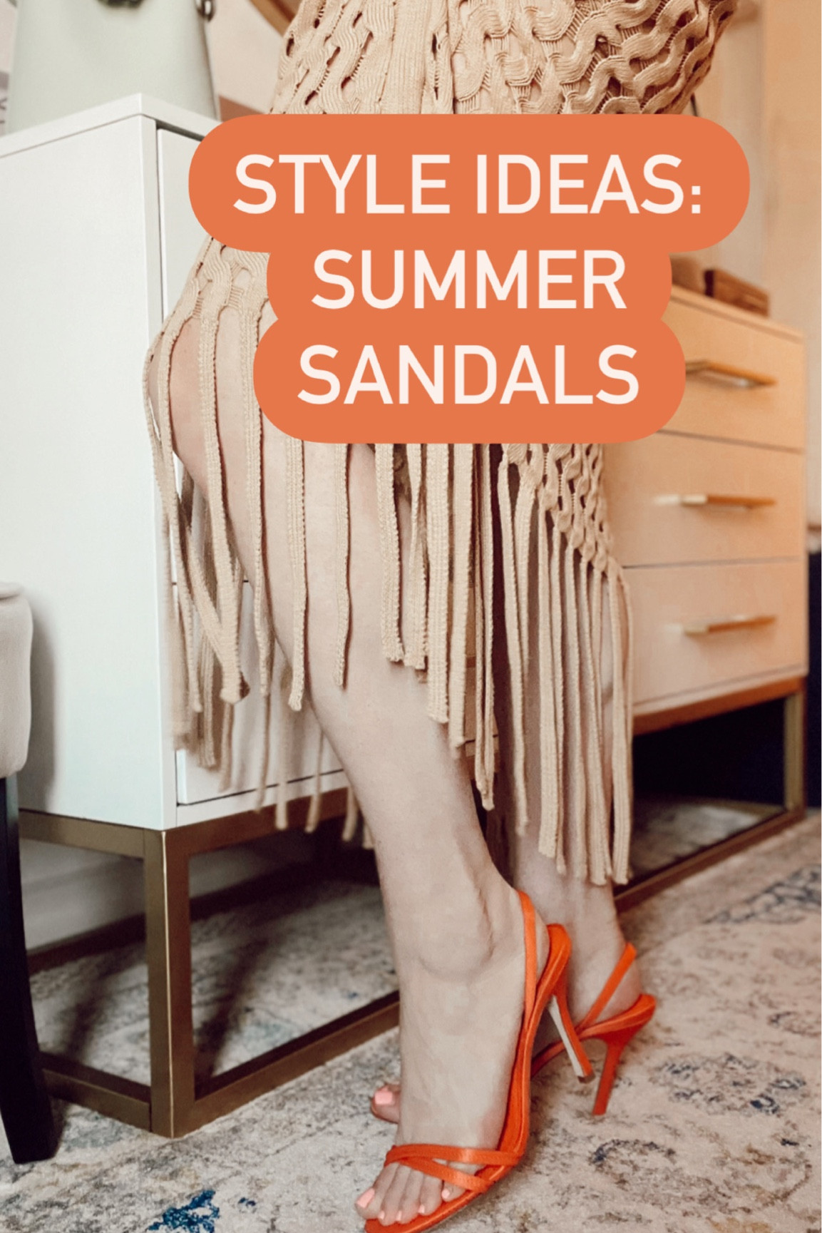 Summer style | summer | sandal | orange sandals | neutral cover up | heals 