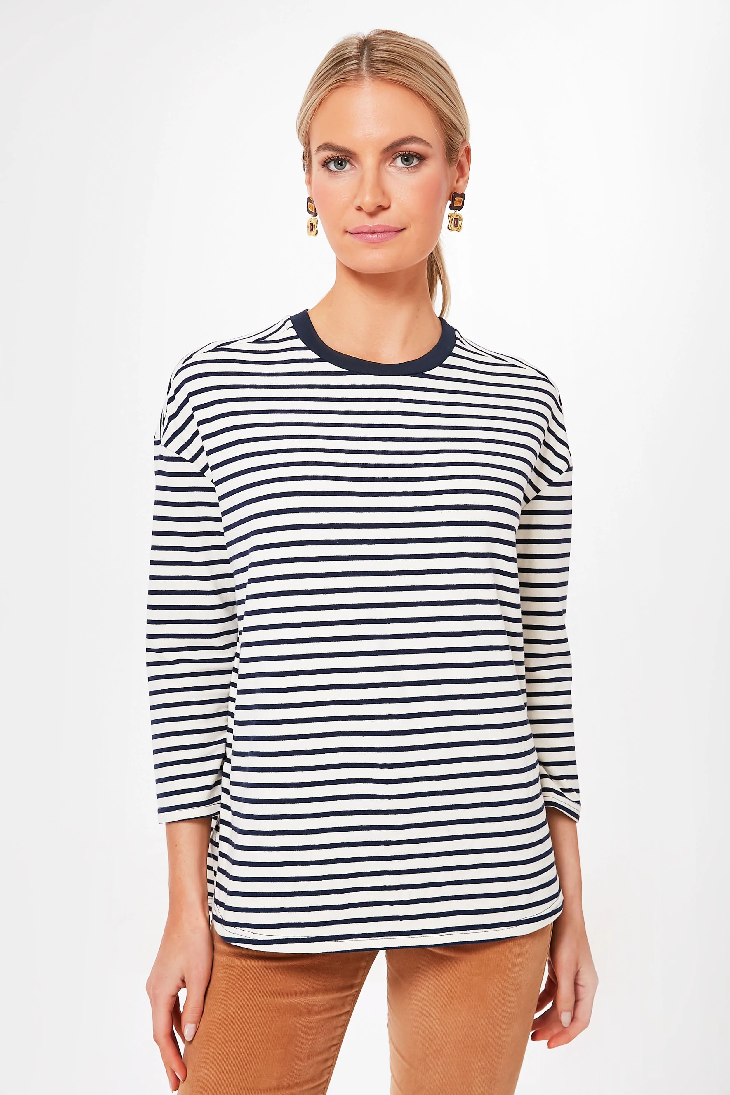 Navy Striped Knit Popover | Tuckernuck (US)