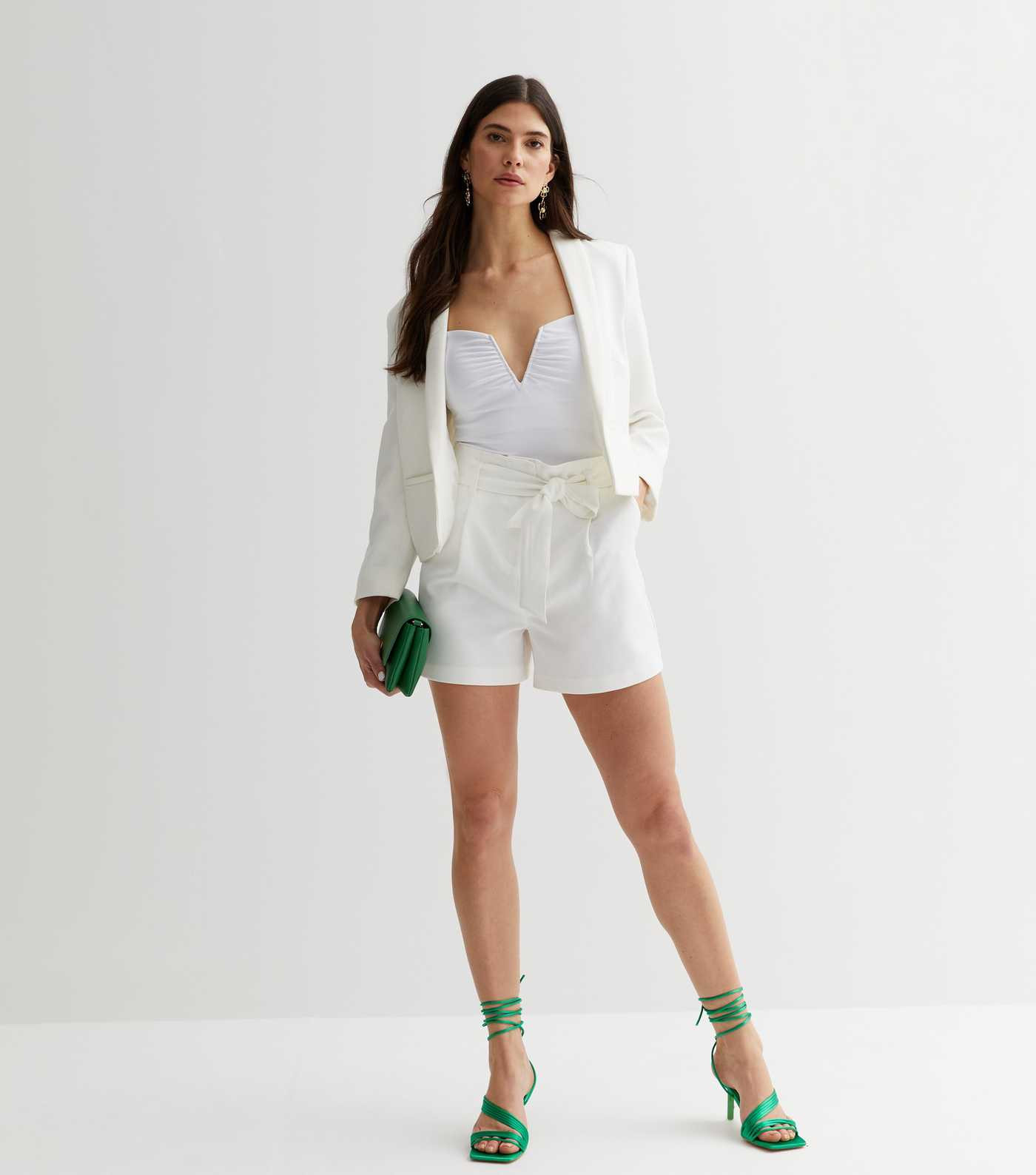 White Belted High Waist Shorts
						
						Add to Saved Items
						Remove from Saved Items | New Look (UK)