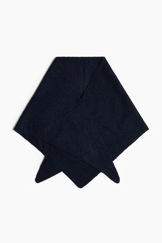 H & M - Garter-stitched triangle scarf - Blue | H&M (US + CA)