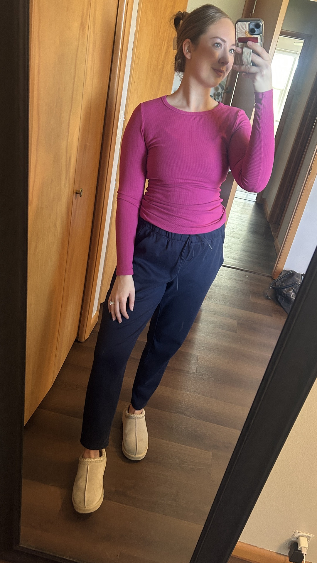 comfy, casual, cozy OOTD! 

Pants are the athletic unstoppable midrise pant! I have both the navy and heather gray! They are both currently under $25 right now! 🤯￼

#LTKdayinmylife #LTKootd #LTKgrwm