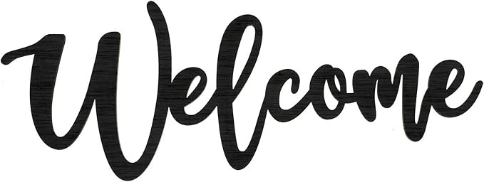 Jetec Wood Cutout Welcome Sign Wooden Welcome Wall Decor Word Sign Wood Art Sign for Front Door Rust | Amazon (US)
