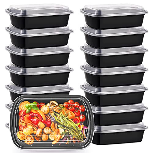 Kitch’nMore 38oz Meal Prep Containers, Extra Large &Thick Food Storage Containers with Lids, Reusable Plastic,Disposable Bento Box,Stackable,Microwave/Freezer/Dishwasher Safe, BPA Free (30Pack) | Amazon (US)