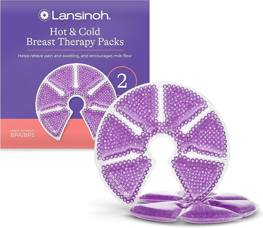 Lansinoh Hot & Cold Breast Therapy Gel Pads - 2 Pack with Soft Covers - Breastfeeding Compress - ... | Amazon (UK)