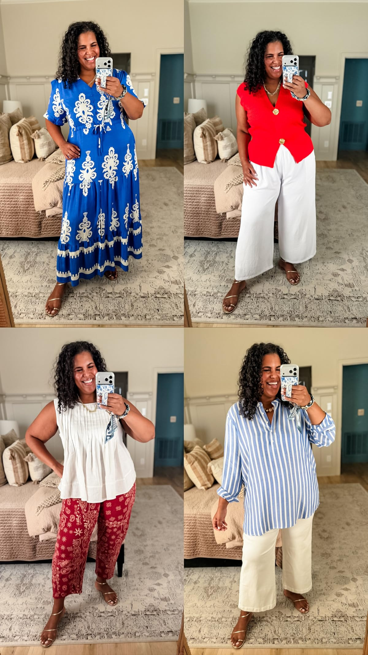 Wearing size xxl in almost everything. Size x-large in red/orange vest and size 3x in flowy white pants (sized up in those for my larger upper thigh) 

 #LTKootd #LTKPlusSize #LTKTall