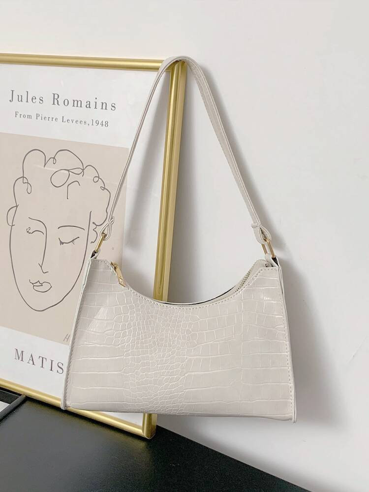Croc Embossed Shoulder Bag | SHEIN