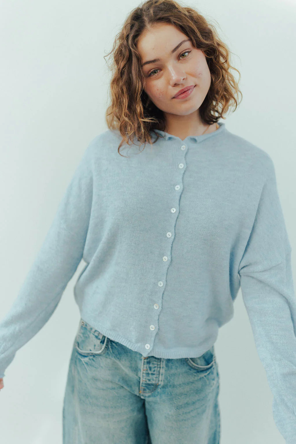 Piper Cardigan in Sky Blue Medium | Henly