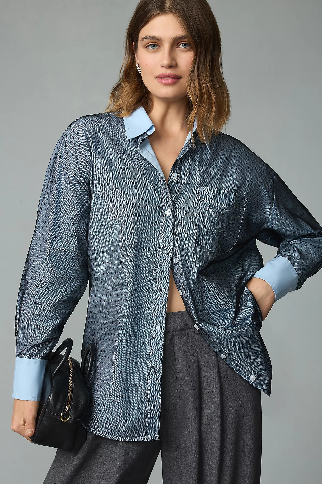 The Bennet Buttondown Shirt by Maeve: Tulle Overlay Edition | Anthropologie (US)