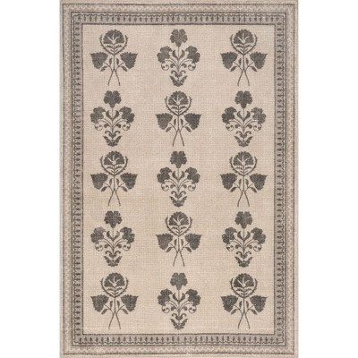 Padma Lakshmi x Rugs USA - Floris Hand-Tufted Floral Wool-Blend Rug, 8' 6" x 11' 6", Beige | Target