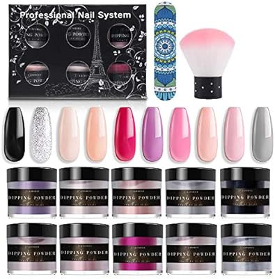 Latorice Dipping Powder Nail Set for Nail Art 10 Colors Collection, Dip Powders Nails for French ... | Amazon (US)