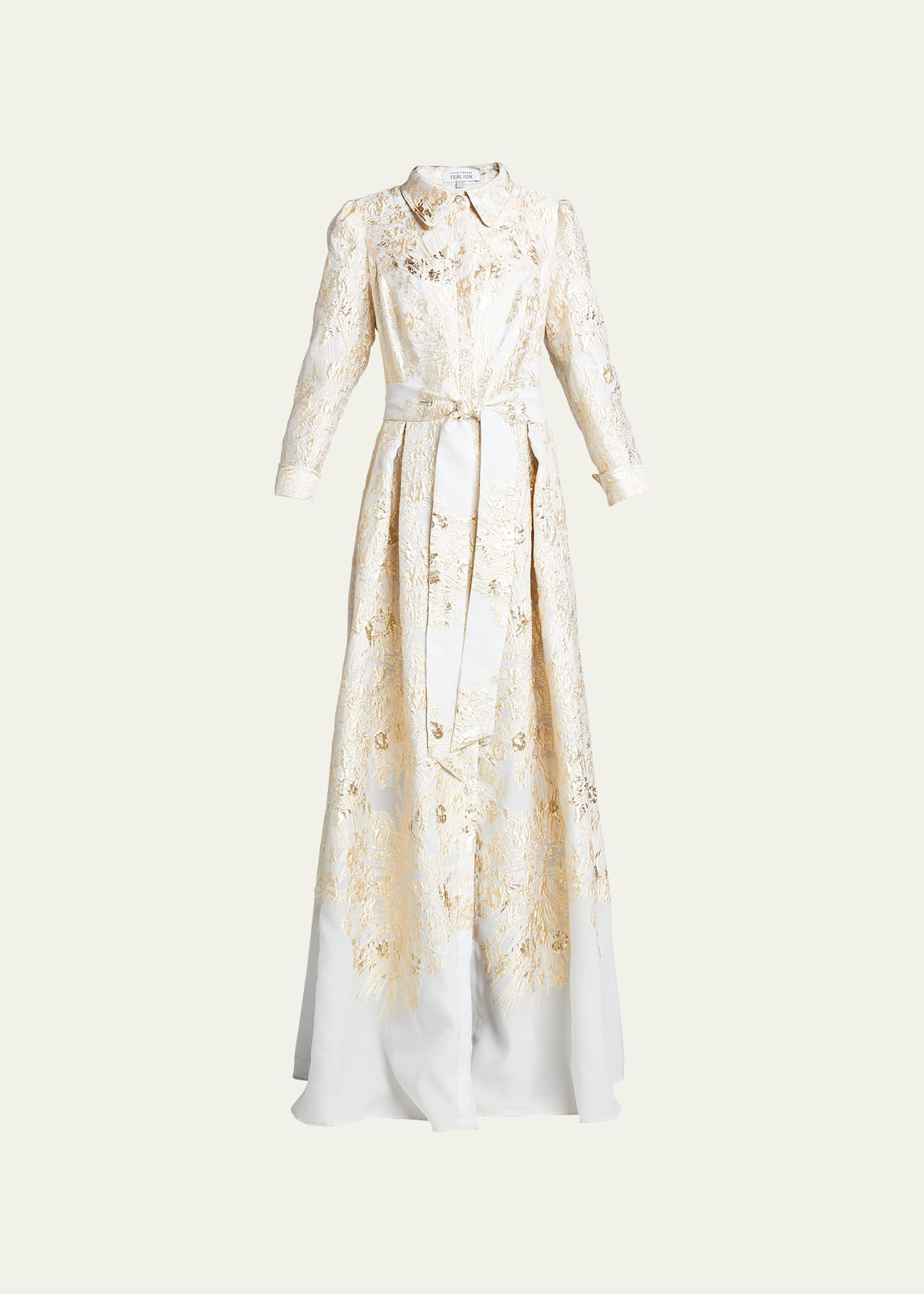 Rickie Freeman for Teri Jon Metallic Brocade Shirtdress Gown | Bergdorf Goodman