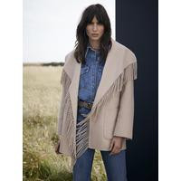 Mint Velvet Beige Double Faced Tassel Coat | Very (UK)