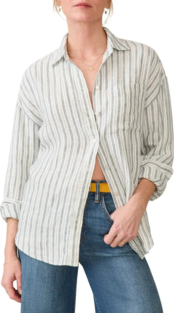 Santa Cruz Stripe Linen Button-Up Shirt | Nordstrom