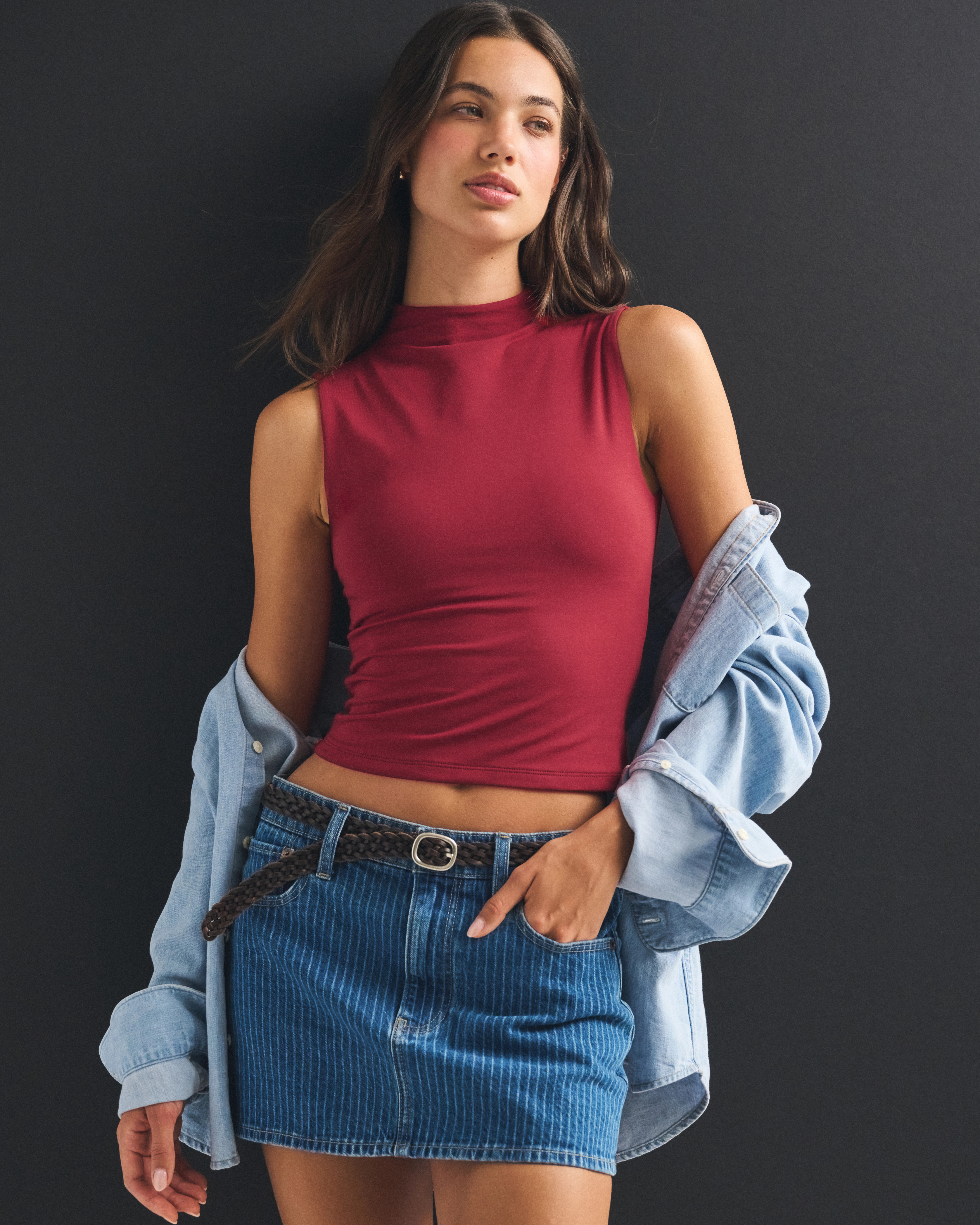 Bra-Free Mockneck Top | Abercrombie & Fitch (US)
