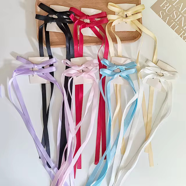 2pc Hot Cute Colorful Ribbon Bow Hairpin Hair Side Clips Grips for Girls Women Child Holiday Hair... | AliExpress (US)