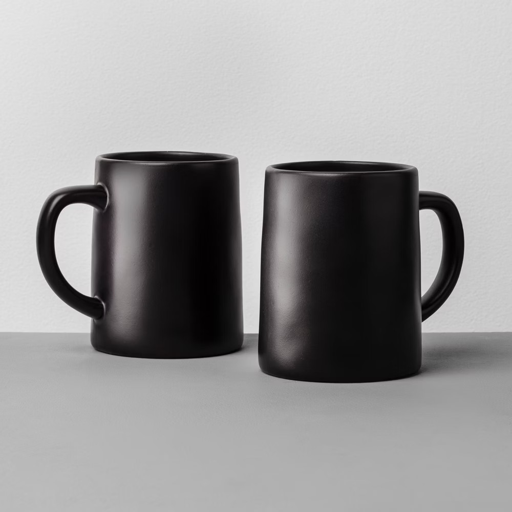 2pk Stoneware Mug Black - Hearth & Hand with Magnolia | Target