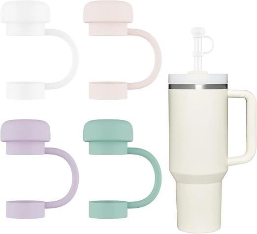 4 Pcs Straw Covers for Stanley Cup 40-20 oz, 0.4 inches Silicone Straw Cover Caps, Stanley Cups A... | Amazon (US)