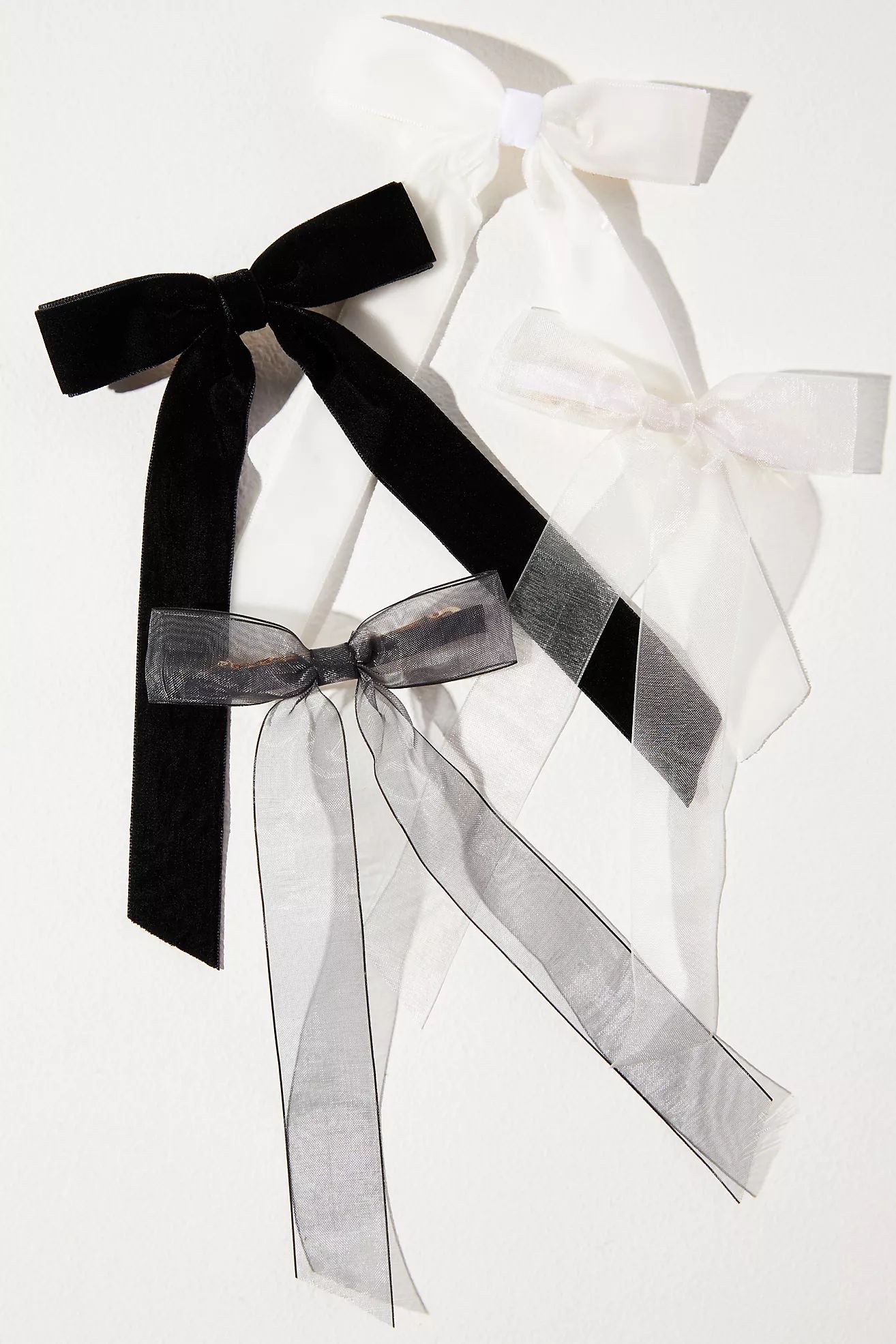 Velvet Chiffon Bow Clips, Set of 4 | Anthropologie (US)