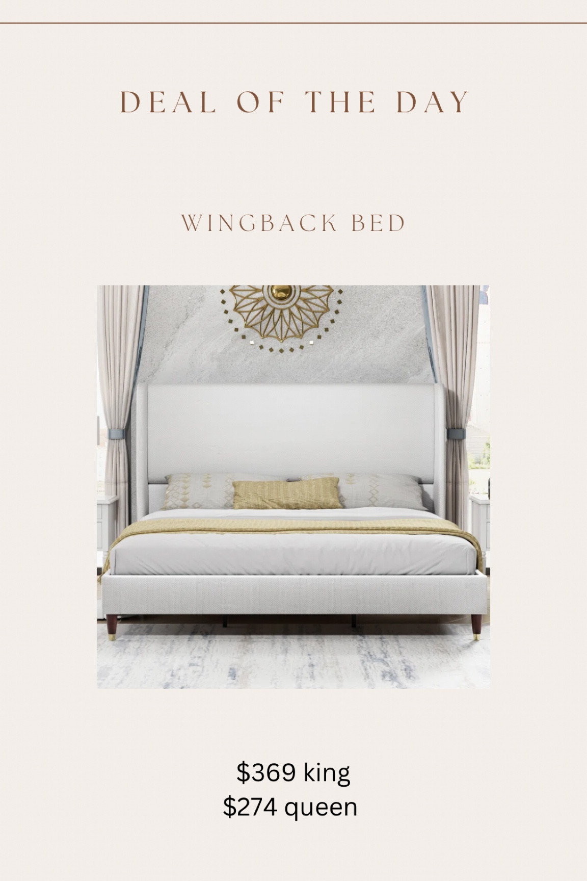 Way Day deal!! Wingback bed on major sale!!! 