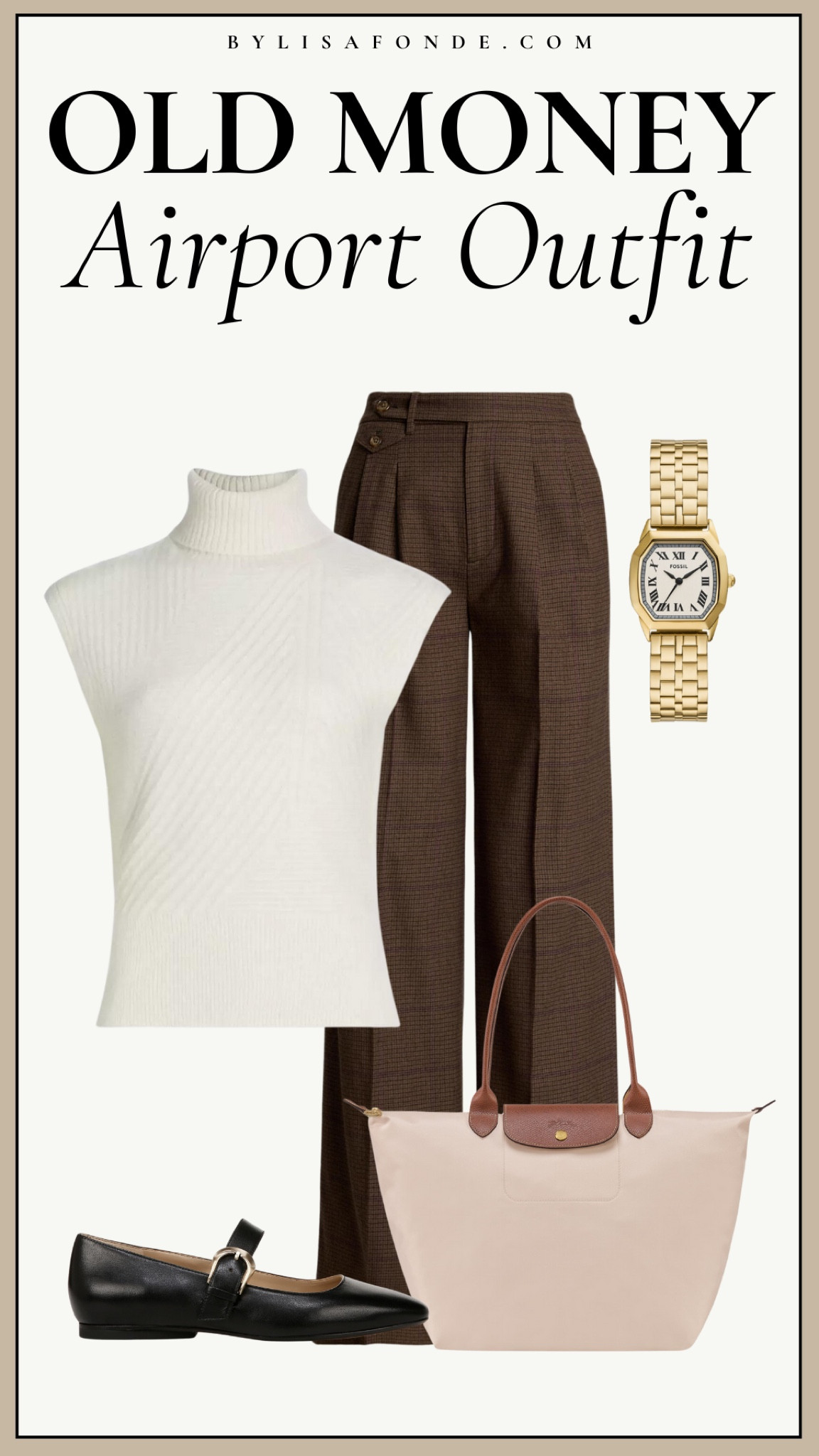 Old Money Travel Outfit Idea 