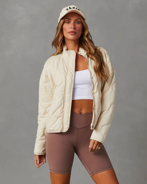 Aaronson Quilted Knit Jacket - Oatmeal | VICI